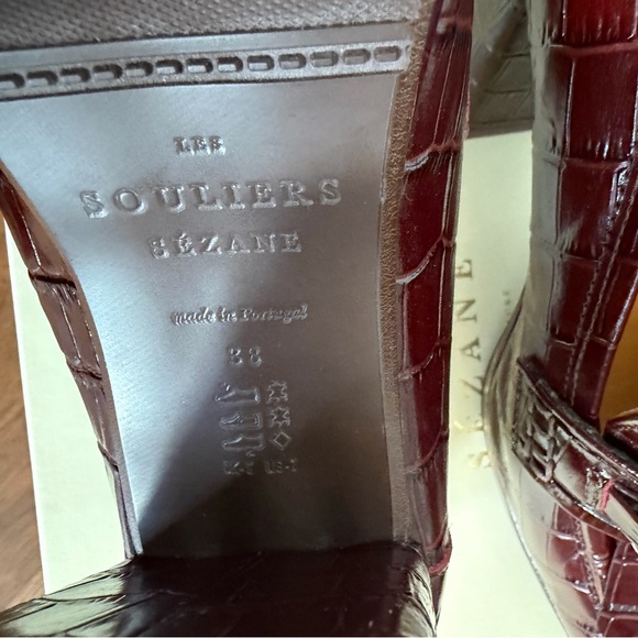 Sezane Julianne Loafers Brown Croco - Size 7 (38) - Picture 7 of 9